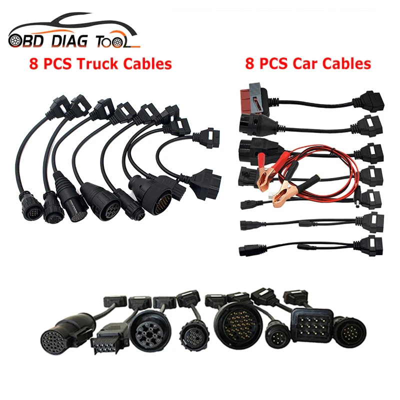 A +++ качественный кабель преобразователя OBD2 Полный комплект 8 шт. кабелей для