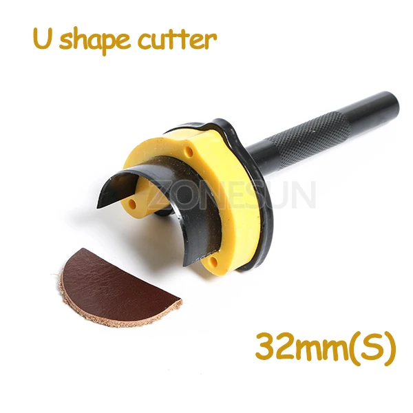 width 32mm ZONESUN DIY кожа обрезчик углов Наборы ручной пояс круглой огранки Удар ремня круглый Форма инструменты Угловой радиус 5/10/20 мм кожи филе - Цвет: width 32mm