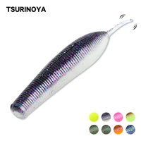tsurinoya 96 5mm bass soft bait heavily salt impregnated fishing lure no sinker rig long casting silicone worm fishing tackle