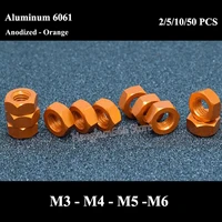 m3 m4 m5 m6 aluminum alloy hexagon nuts anodized orange aluminium hex nut din 934 for screw bolts