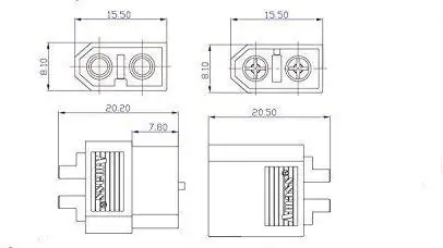 5 пар XT60 Мужской Женский Штепсель пули для RC Lipo батареи (цвет синий)|Детали и