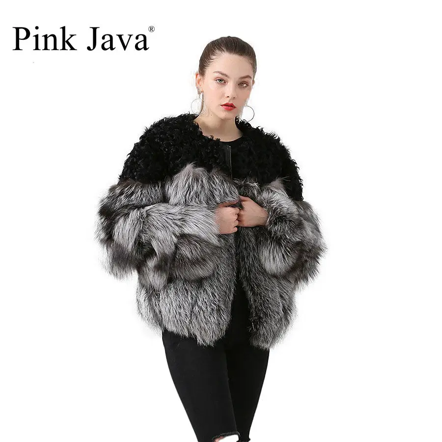 Новое поступление Женское зимнее плотное меховое пальто розового цвета Java QC19023