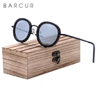 Солнцезащитные очки BARCUR поляризационные, круглые, из ореховой древесины, с защитой UV400, для мужчин и женщин