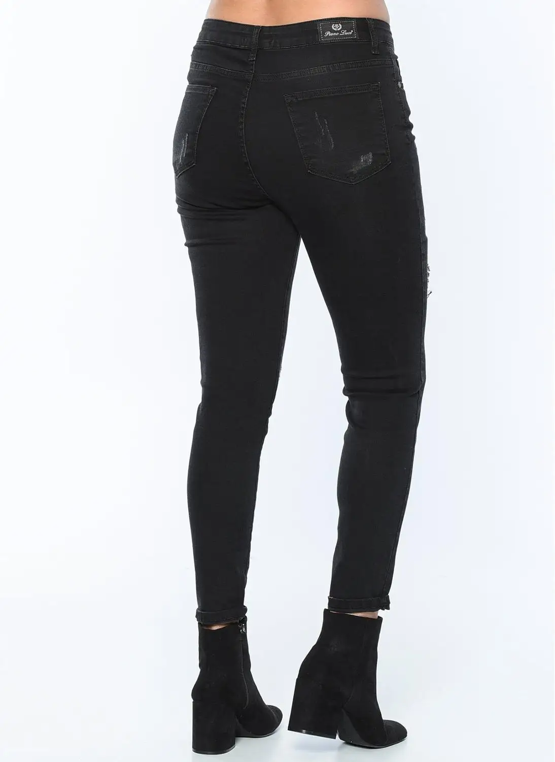 Женские джинсы с блестками, черные, размера плюс, 49108 от AliExpress RU&CIS NEW