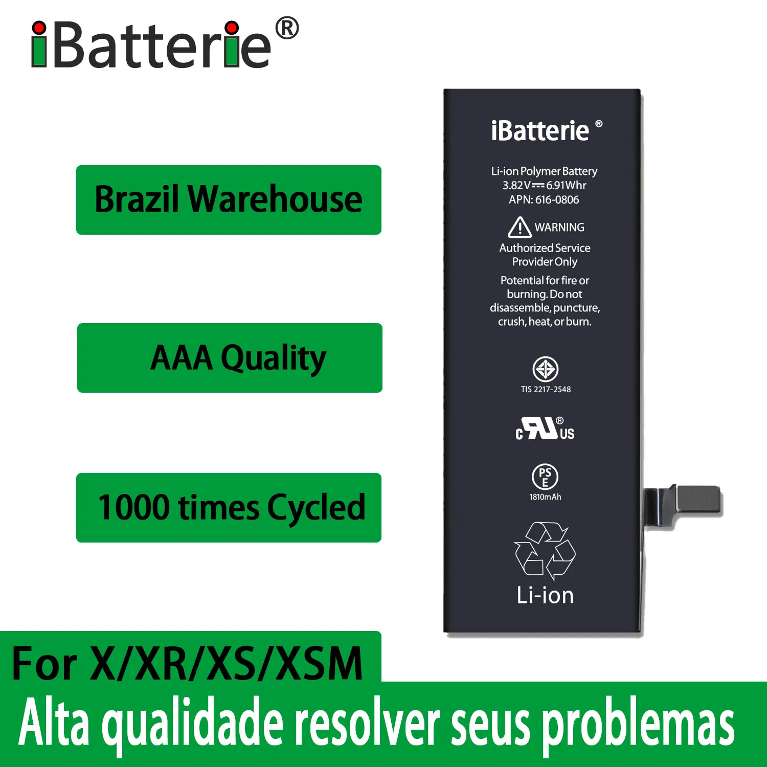 

10pcs/lot iBatterie AAA Quality Battery For Apple iPhone 6 6S 7 8Plus X SE 6Plus 7Plus Replacement Bateria For iPhone Battery