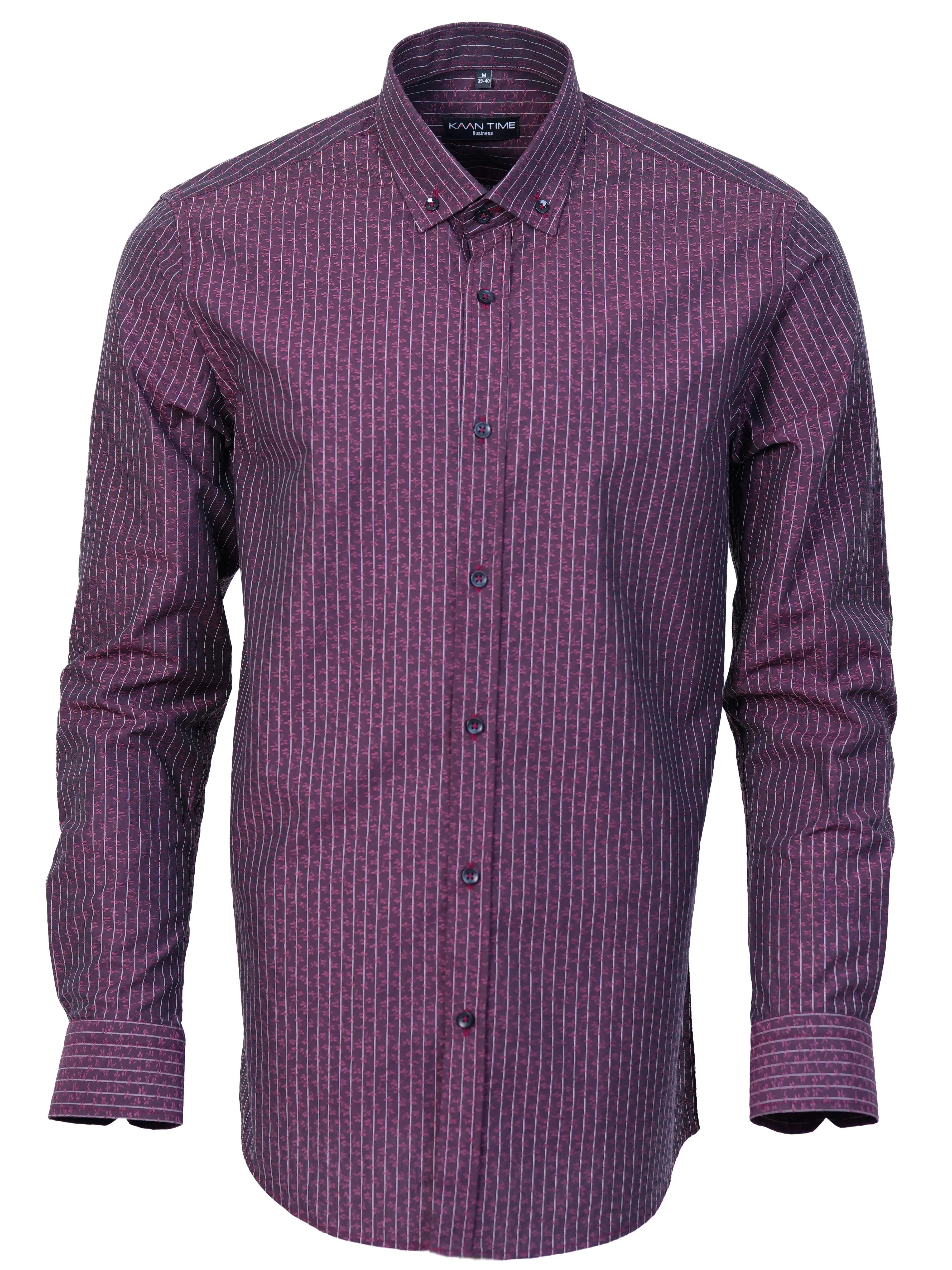 

Men's Burgundy Shirt is Perfectly Combined With a Suit