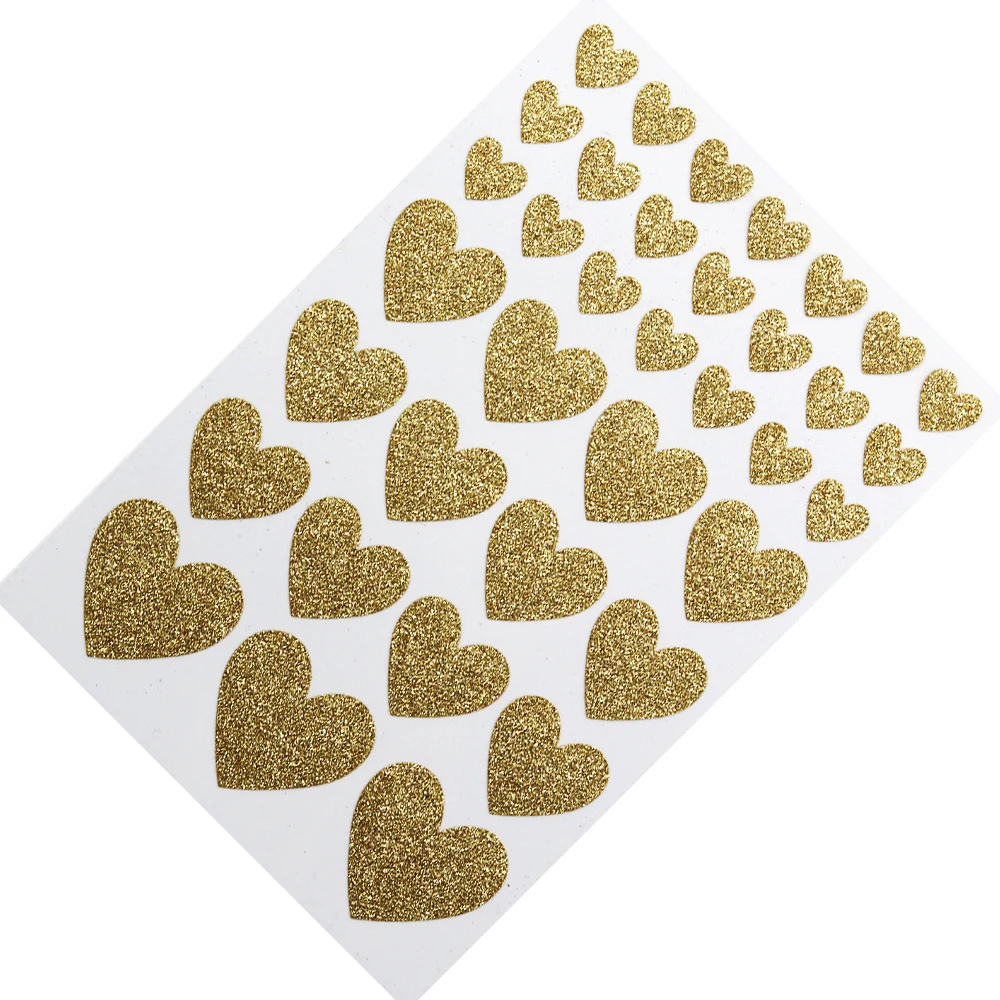 

CRZCrafter Glitter Stickers 36pcs Heart Shape DIY Crafts Scrapbooking Cardmaking Journal Self Adhesive Embellishments Decoration