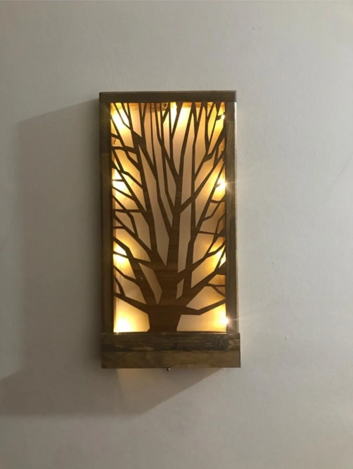 

Including Batteries Fairy Led Wooden Tree Pattern 18x36 Design Frame Night Light Hall Hallway Lighting