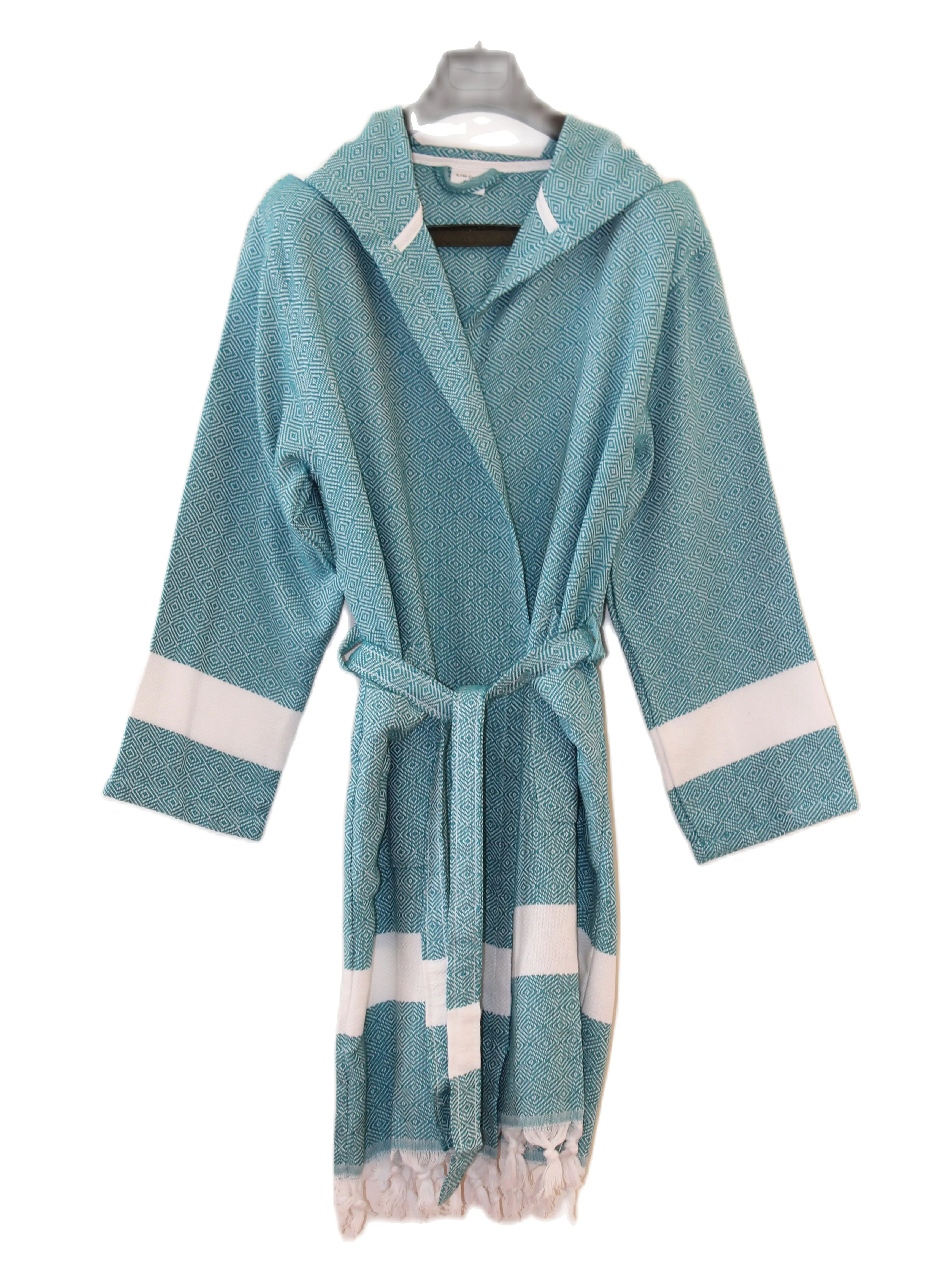 CACALA %100 Turkish Cotton Toweling Unisex Soft Hooded Luxury Bathrobe Nightrobe Sleepwear Beachrobe V-neck For Man and Women