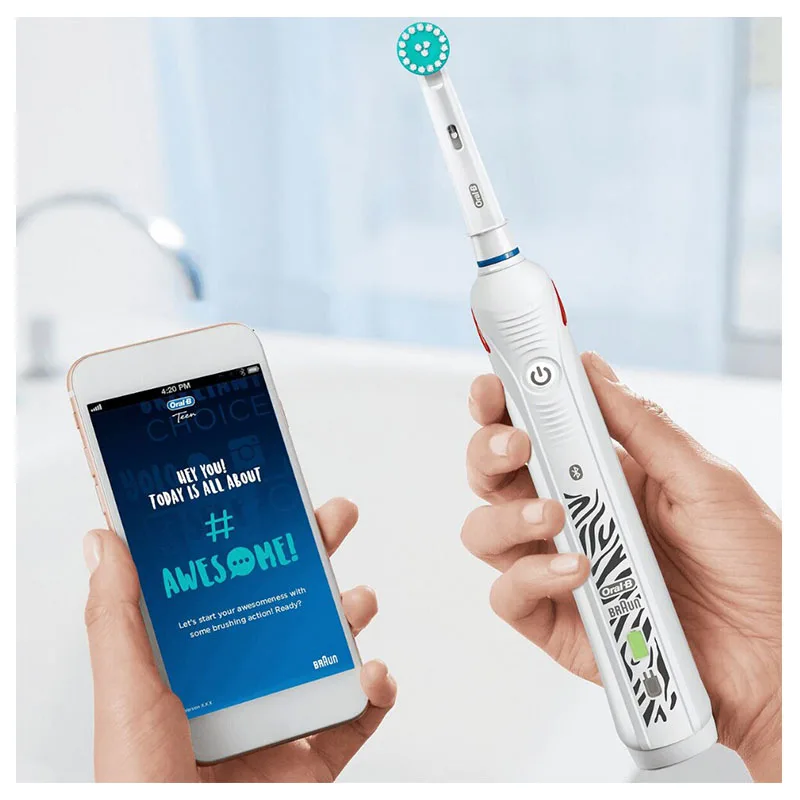 Oral B электрическая зуб щетка Зубы Белые Для Детей Перезаряжаемые 3 Режима Чистки