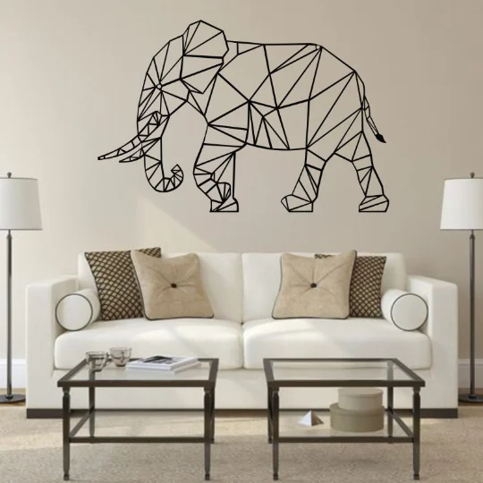 Arte da Parede do Metal Geométrico do Metal Decoração da Parede do Metal Decoração de Interiores Decoração da Sala de Estar Suspensão da Parede Elefante Arte Animal