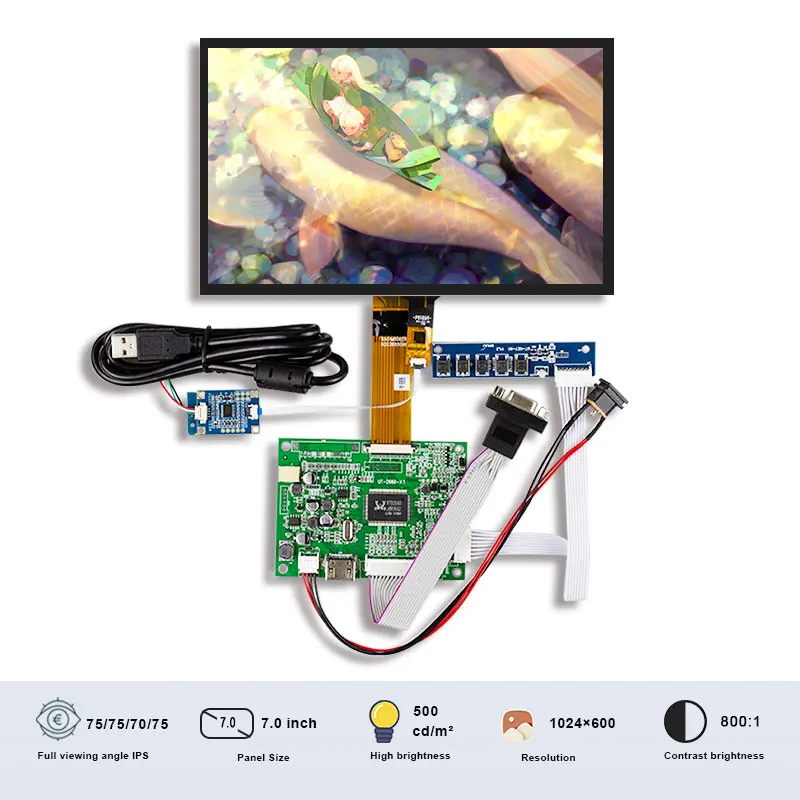 

Original Innolux P070BAG-CM1 7.0 Inch For Pad Tablet FHD Display TouchScreen With Driver Board SRGB 1024×600