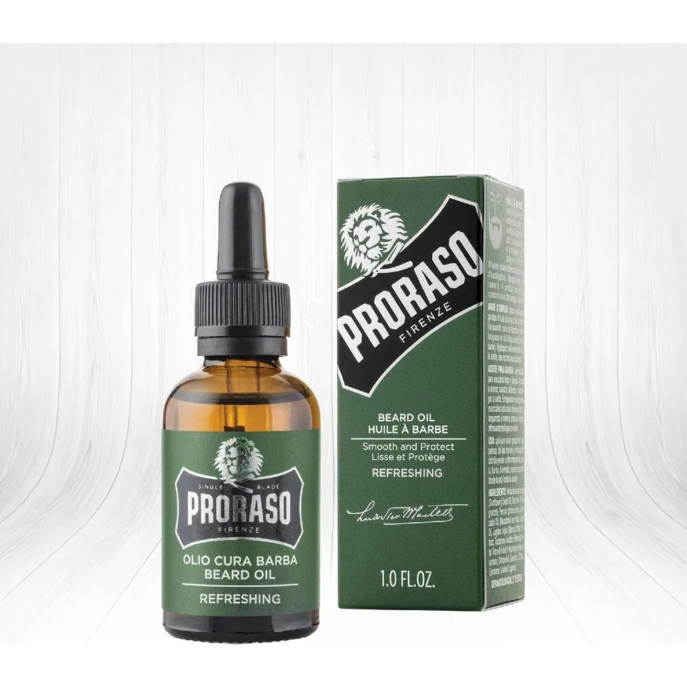 

Proraso Refreshing Beard Oil Eucalyptus Beard Care Oil 30 ml Proraso Beard Care Oil softens your long beards and makes it easy