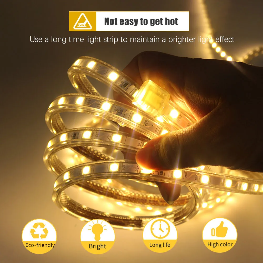 Светодиодная лента AC220V SMD 5050 гибкие светодиодные фонари полоса 60