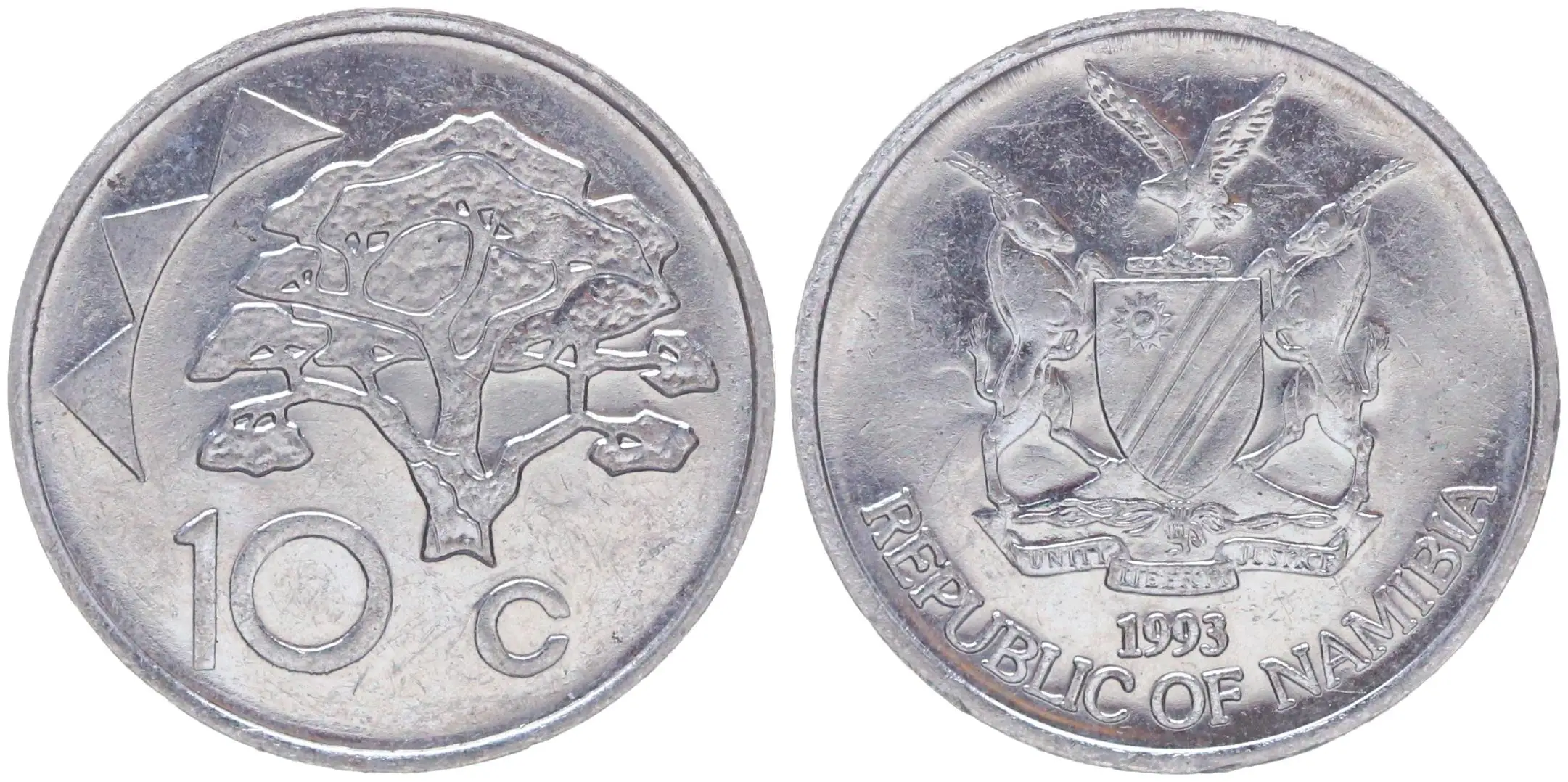 Namibia 10 cents 1993 year KM #2 верблюжье Wood | Commemorative Coins