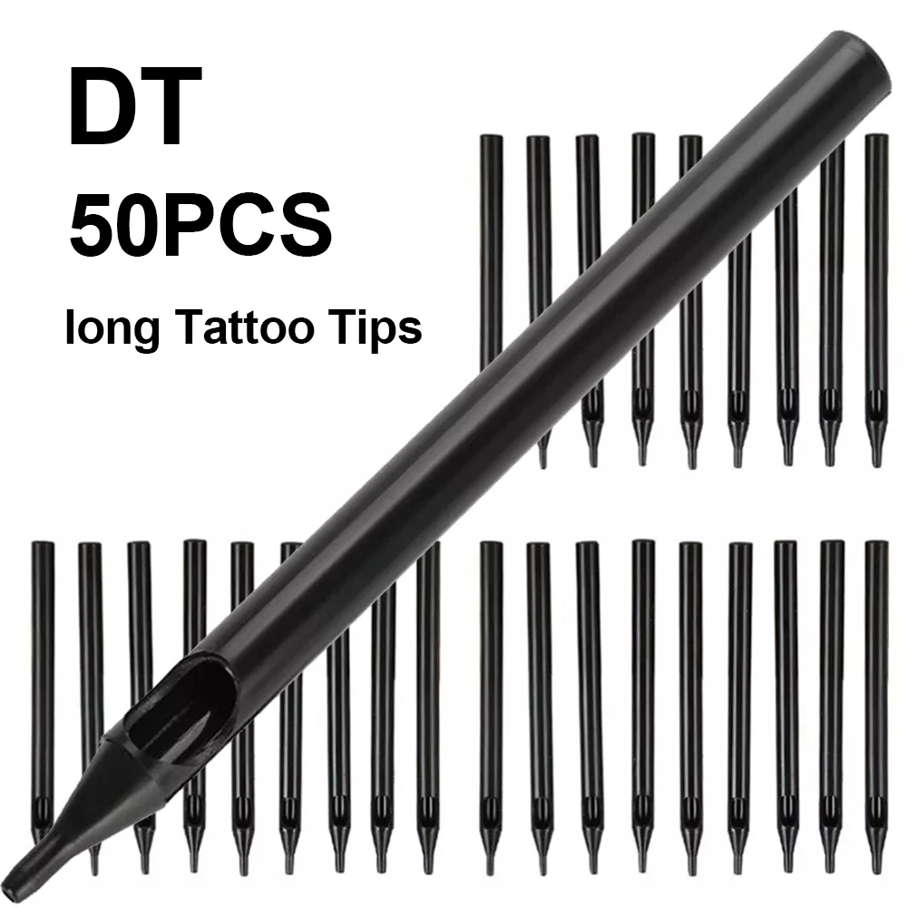 50PCS Black Tattoo Long Tips 3D 5D 7D-9D 11D 14DDisposable Plastic Long Tattoo Tips Nozzle Tube for Tattoo Supplies Free Shippin