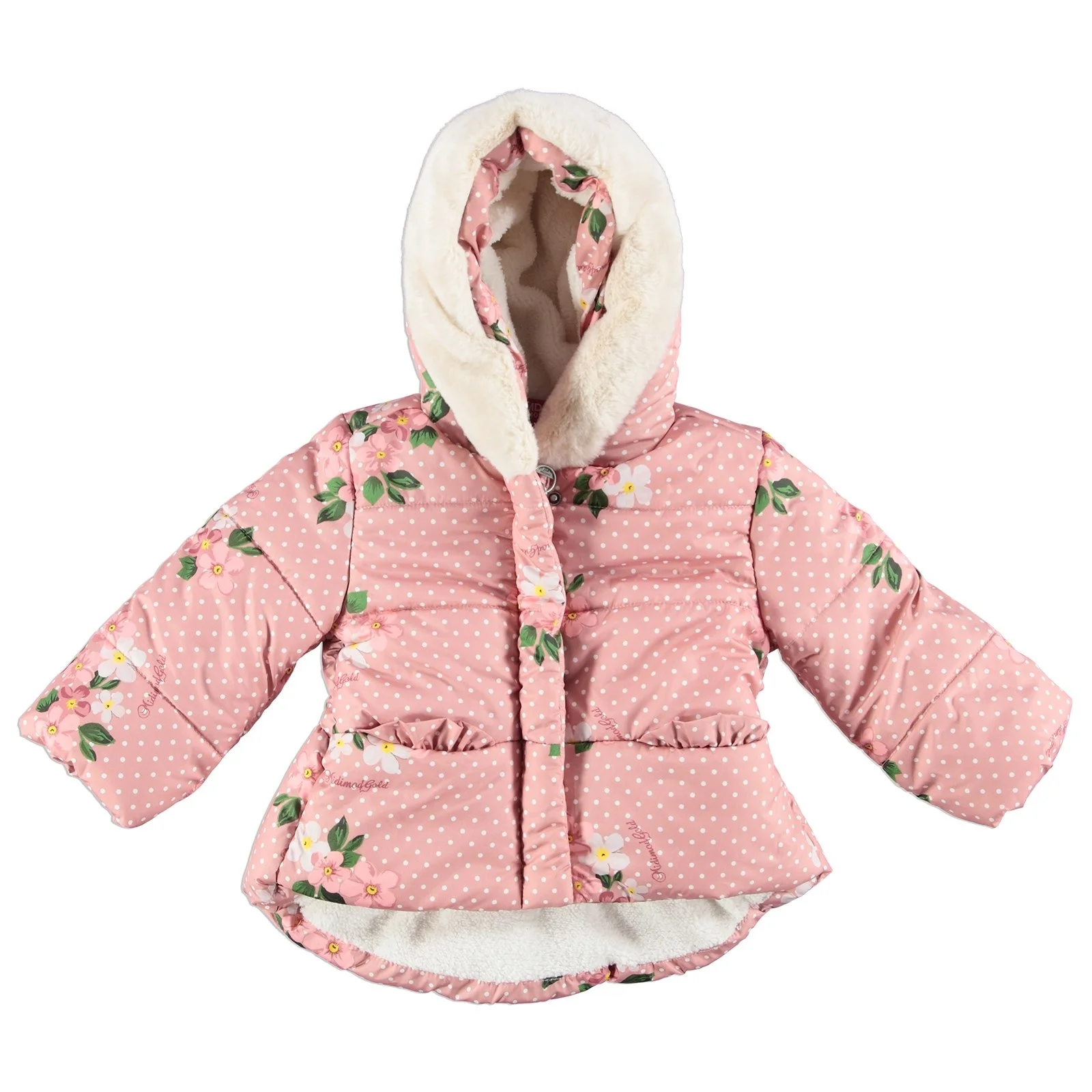 Ebebek Midimod/Водоотталкивающее пальто с цветочным узором для маленьких девочек| |