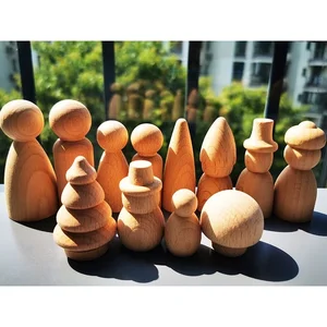 Детская деревянная кукла-колышек ручной работы, грибы, рыбные деревья, снеговикДетская деревянная кукла, игрушка сделай сам, рисование, ручная работа, подарок