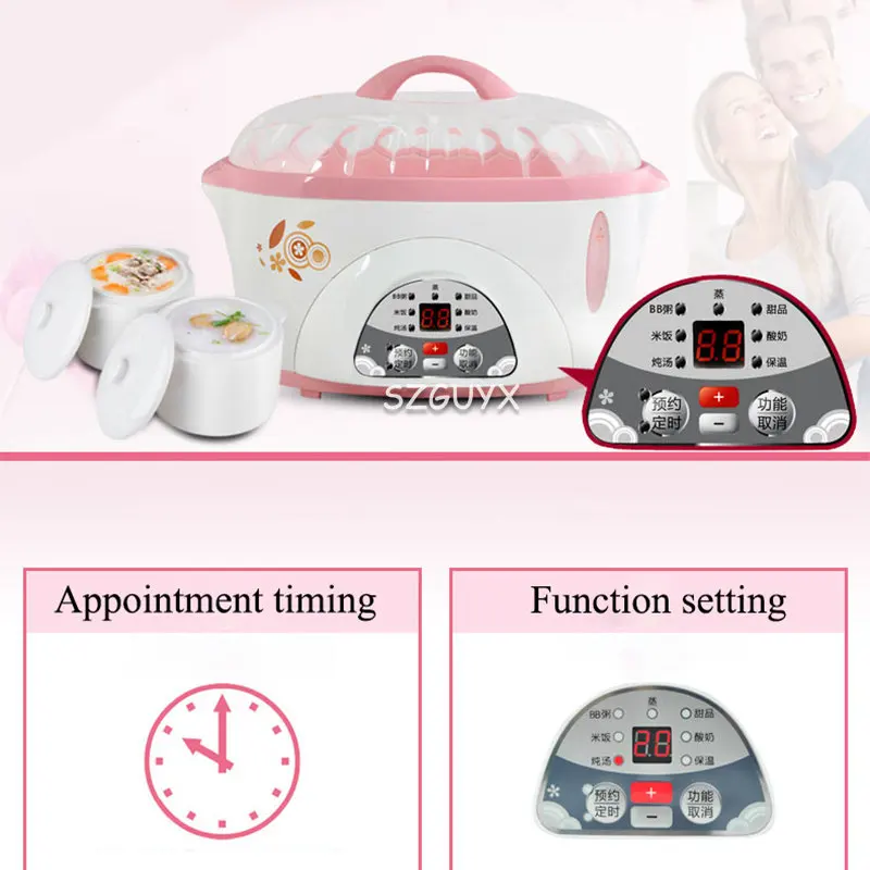 Электрическая медленная Варка пароварка для еды керамический горшок