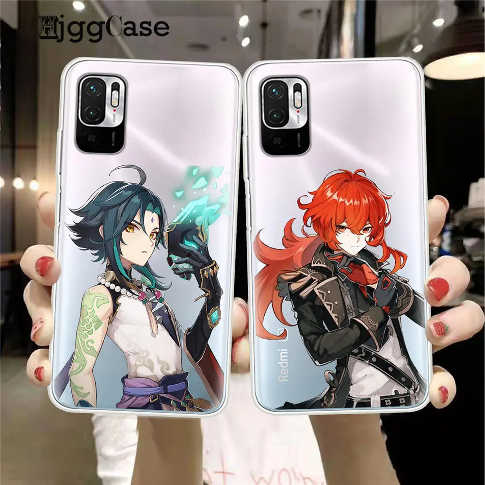 

Genshin Impact Anime Funda Phone Case For Xiaomi Mi 10T Lite Redmi Note 10 10S 9S 7 8 9 Pro 8T 9C NFC Clear Soft Silicone Cover