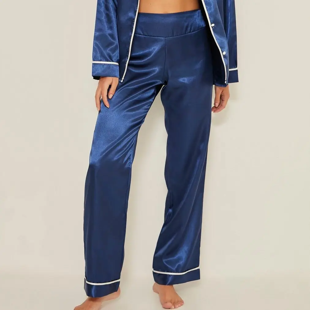 

Woman atin color long pajamas-silk soft-choice of colors (after washing color does not change)