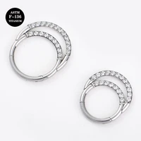 16g implant grade titanium astm f136 hinged segment ring septum clicker earring helix conch daith piercings body jewelry