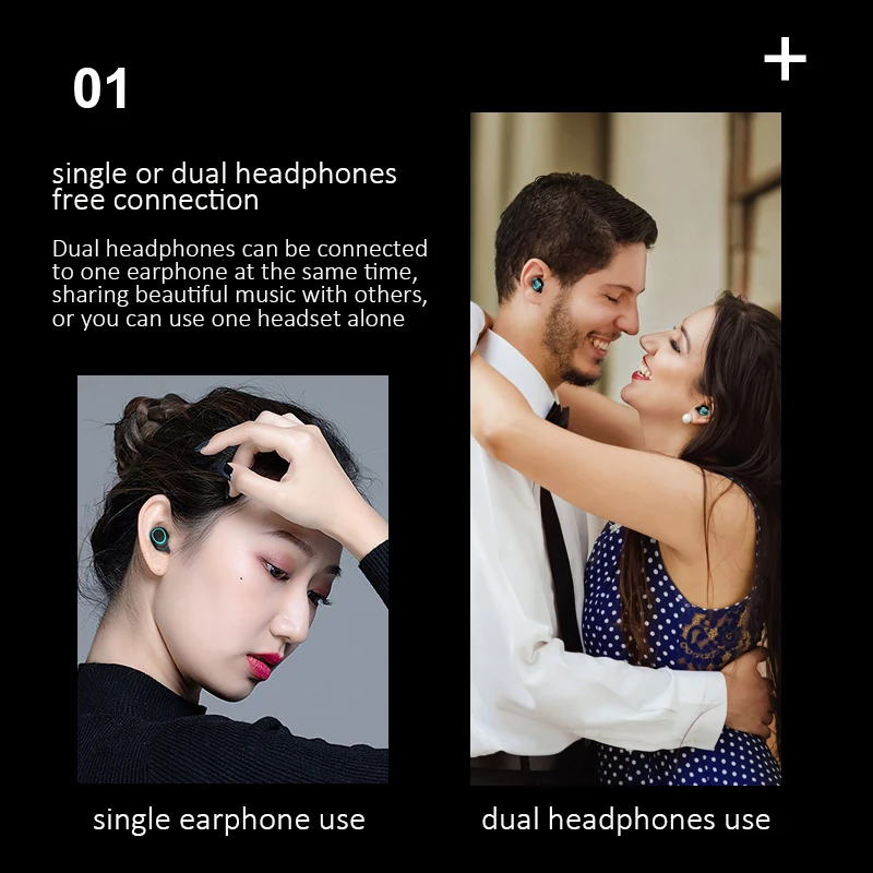 Brightside Bluetooth наушники Беспроводной вкладыши TWS с 9D стерео для спорта мобильный
