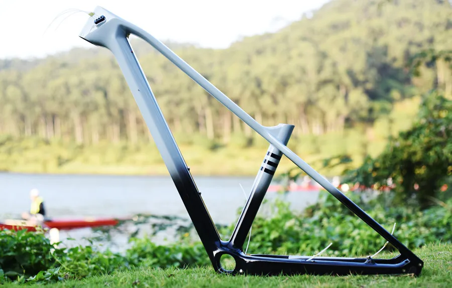 

VYCE Bright black grad grey full Carbon MTB Bike Frame Disc Brake 27.5 UD glossy Frameset Bicycle 31.6mm 135xQR 142x12mm