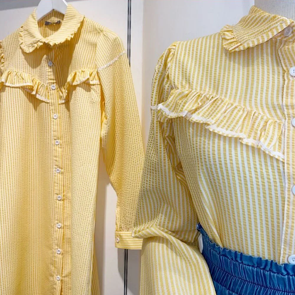

Hijab Clothing Yellow Long Shirt Tunic Fashion 2021