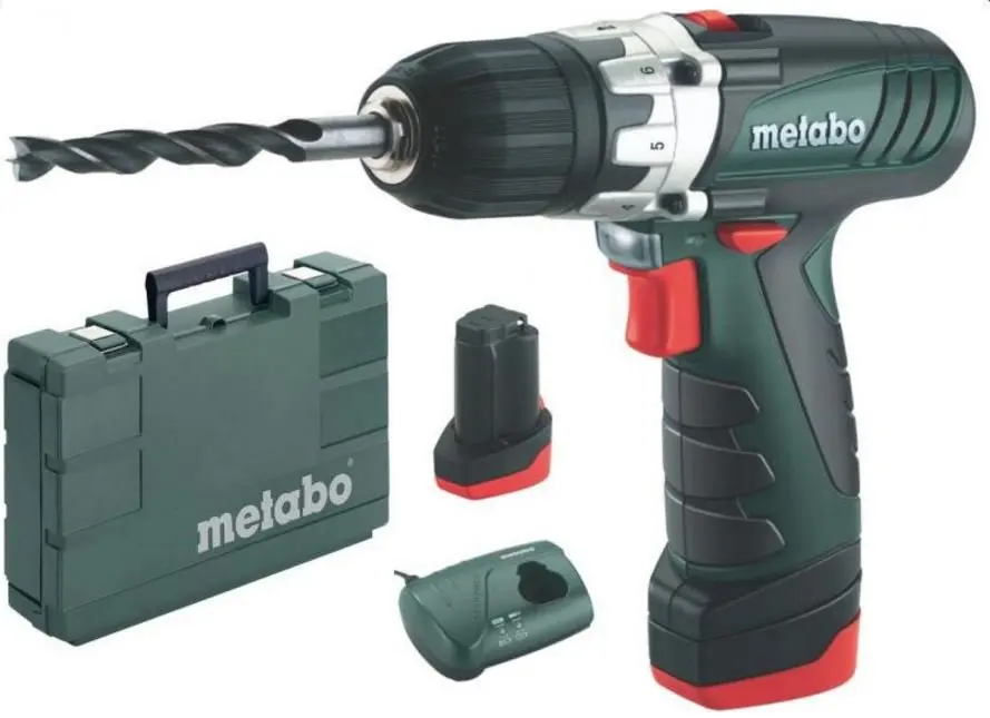 Аккумуляторная дрель-шуруповерт Metabo PowerMaxx BS Basic (600080500) 2 Акб (2А/ч) ЗУ в кейсе |