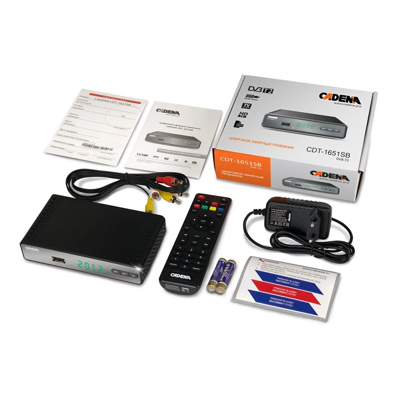 Приставка для Цифрового ТВ Cadena CDT-1651SB ТВ-приемник с поддержкой USB DVB T2 | Электроника