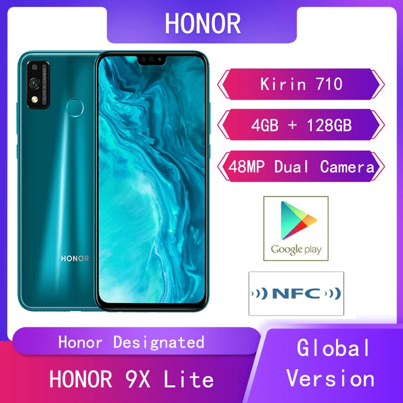 Глобальная версия смартфонов Huawei Honor 9X Lite 4G + 128G Kirin 710 Android 9 48MP камера 6 5 &quotHonor