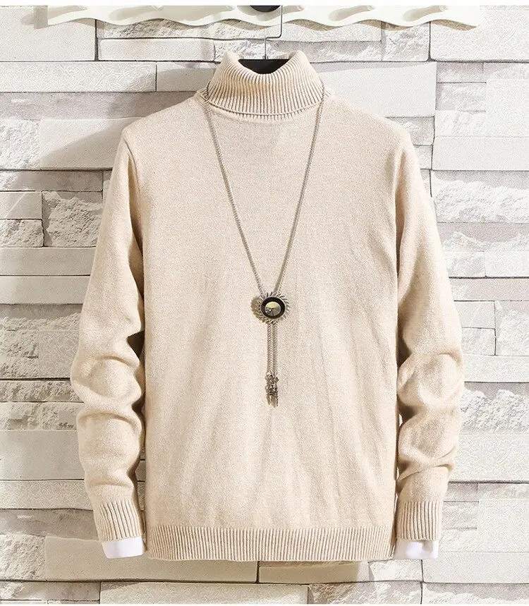 Мужской свитер зимний с высоким воротником осенний Новый Модный дизайнерский