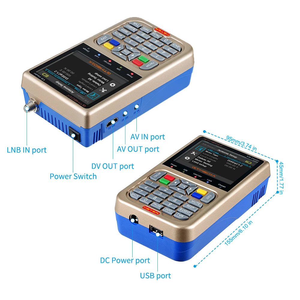 Спутниковый искатель Gtmedia V8 дальномер высокого разрешения 1080P HD ACM Sat Finder Meter с