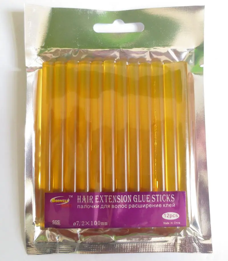 24 шт., 7,0 мм x 10 см, коричневые палочки для горячего клея, клеевые палочки для наращивания волос, для клеевого пистолета - Цвет: amber