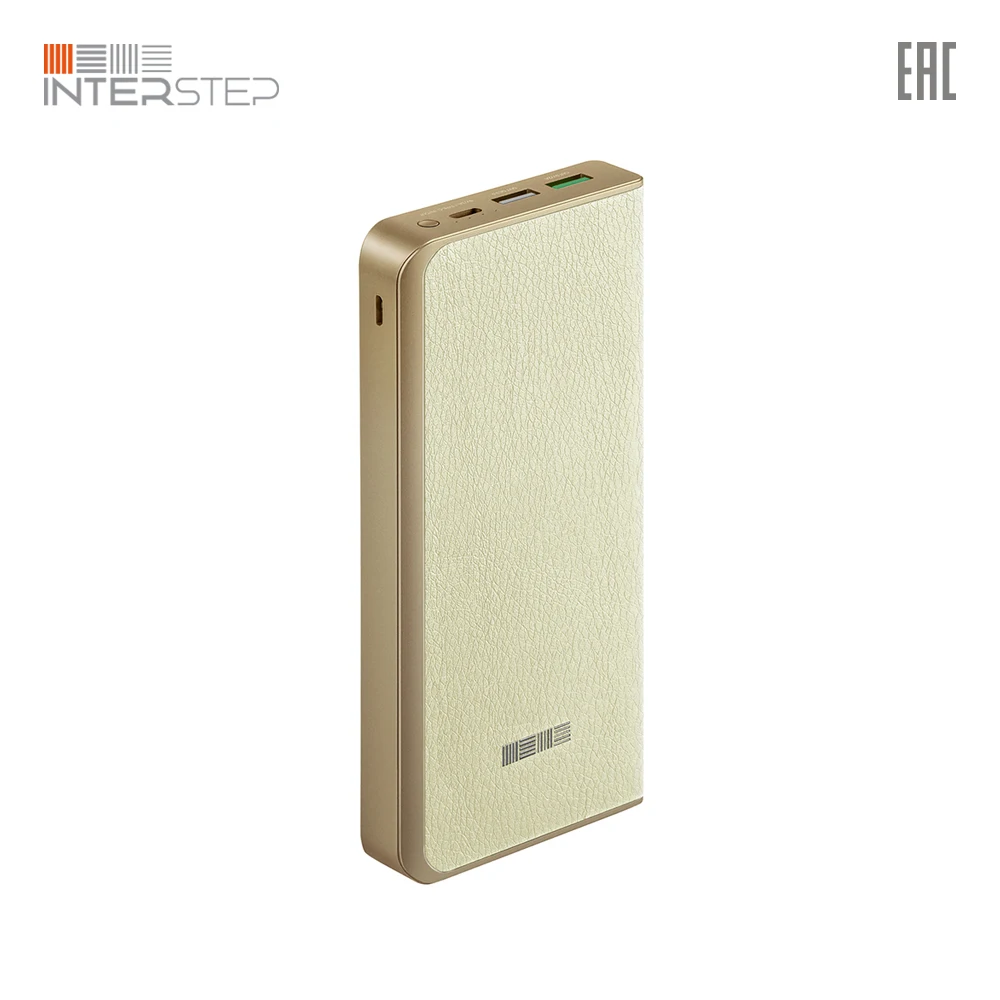 Внешний аккумулятор INTERSTEP PB16DQ 16000мАч двойной быстрый заряд сквозной Type C + microUSB эко