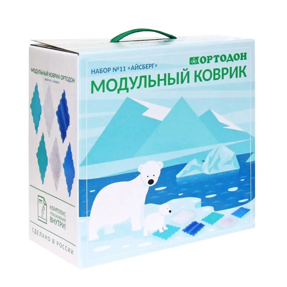 Детский массажный коврик ОРТОДОН набор Айсберг (6 пазлов)|Коврики развивающие| |