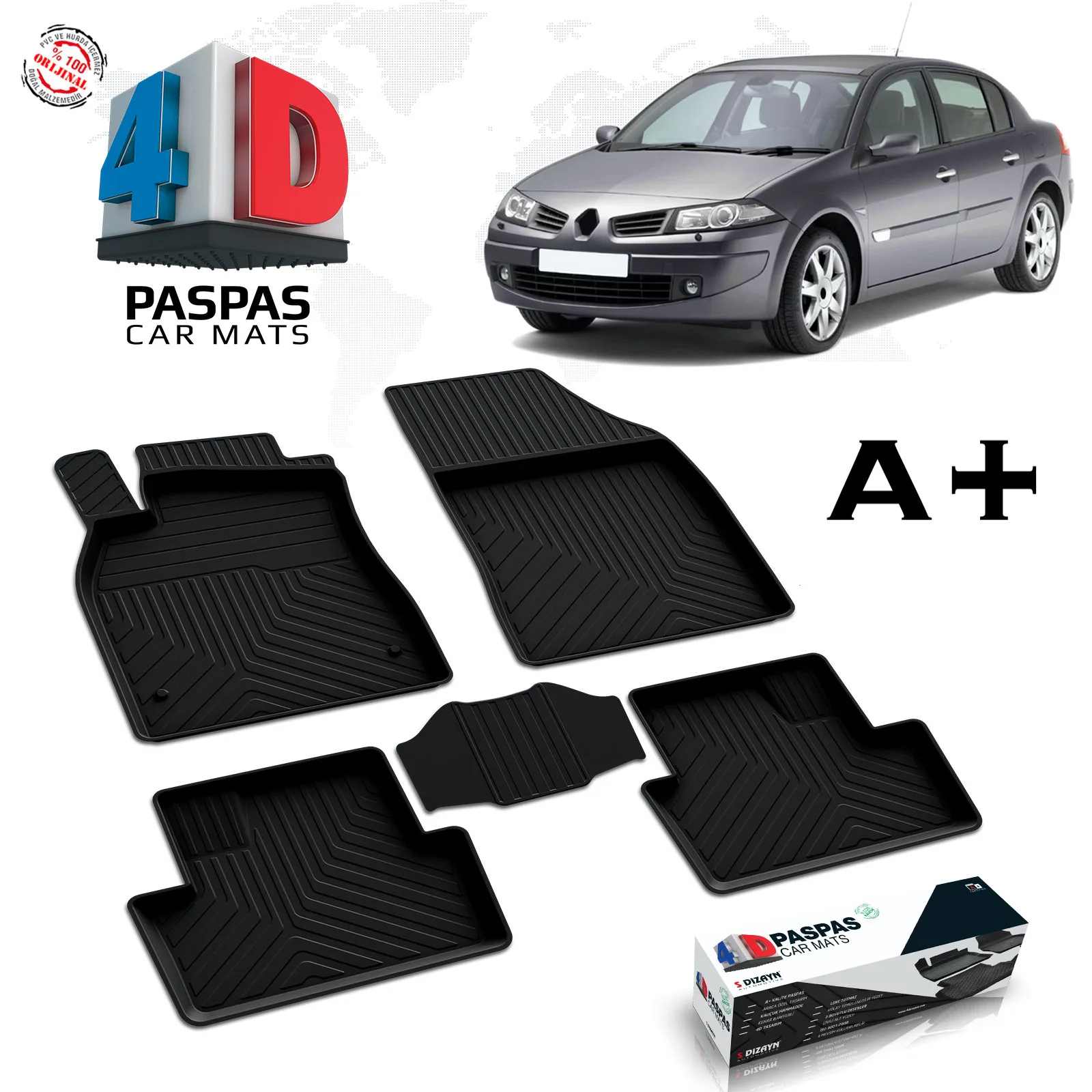 

Резиновый коврик для RENAULT MEGANE 2 SD фирменные, производство на заказ, напольный ковер, противоскользящий, модель LUX 2002 2003 2004 2005 2006 2007 2008