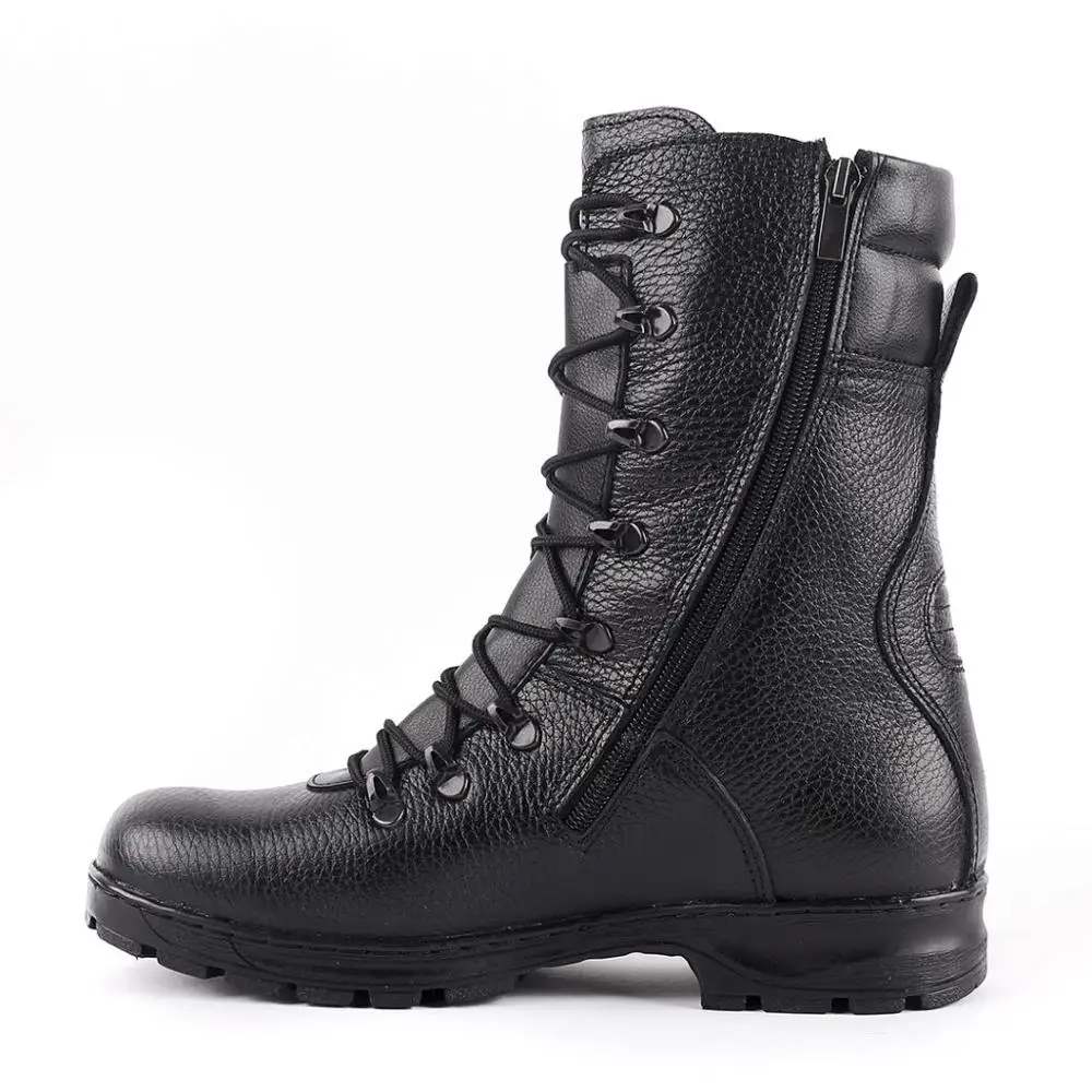 Всесезонные черные армейские ботинки из натуральной кожи на шнурках мужские