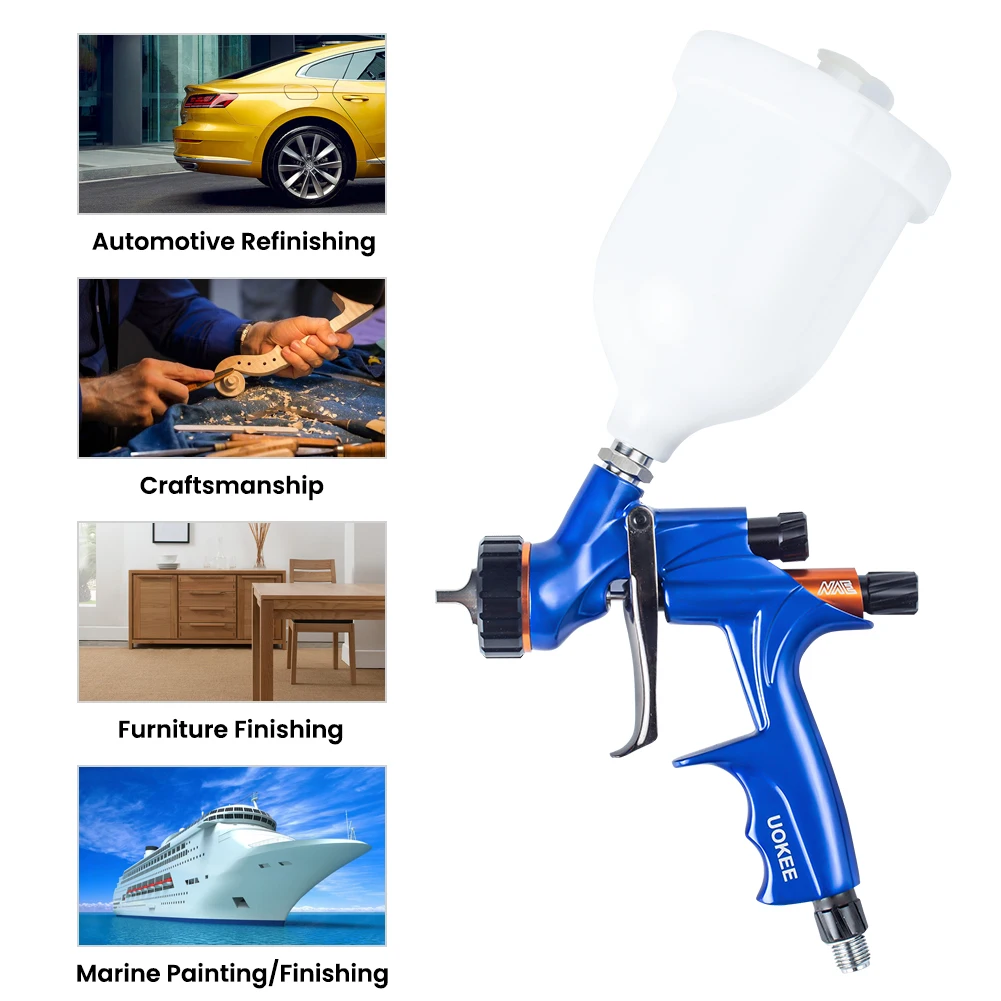 

Elite Performance Spray Gun NVE Paint Gun with Regulator for Automotive Basecoats Clearcoats Advanced Atomization Technology