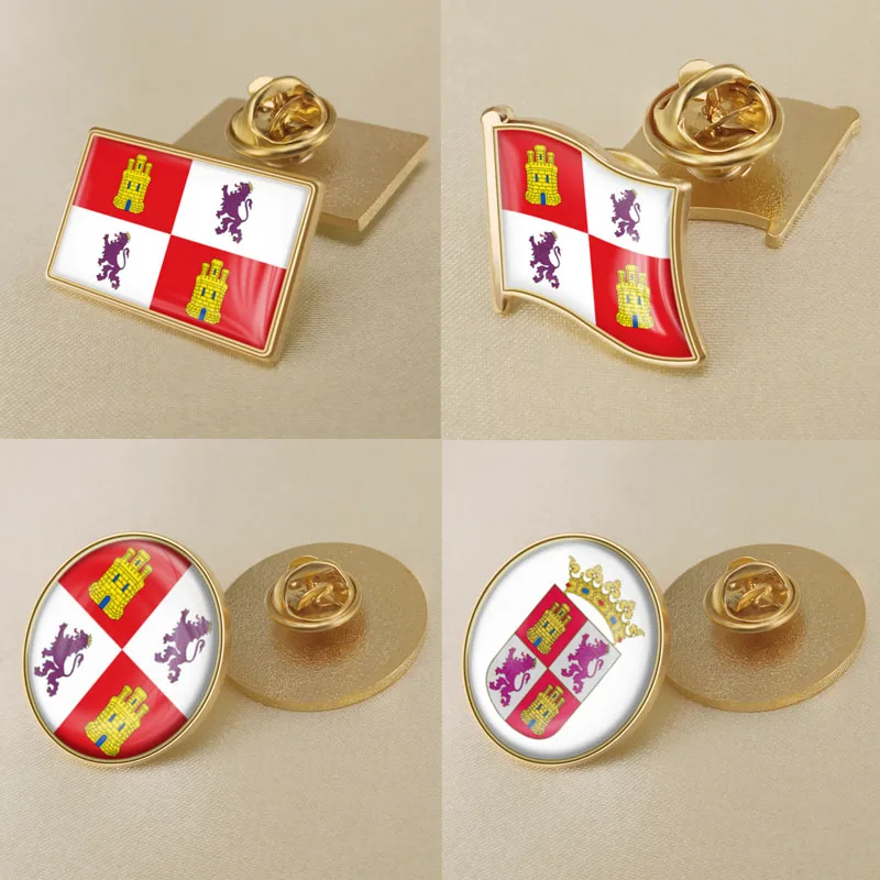 

Coat of Arms of Castile and León Autonomous Community of Spain Flag Lapel Pins/Broochs/Badges
