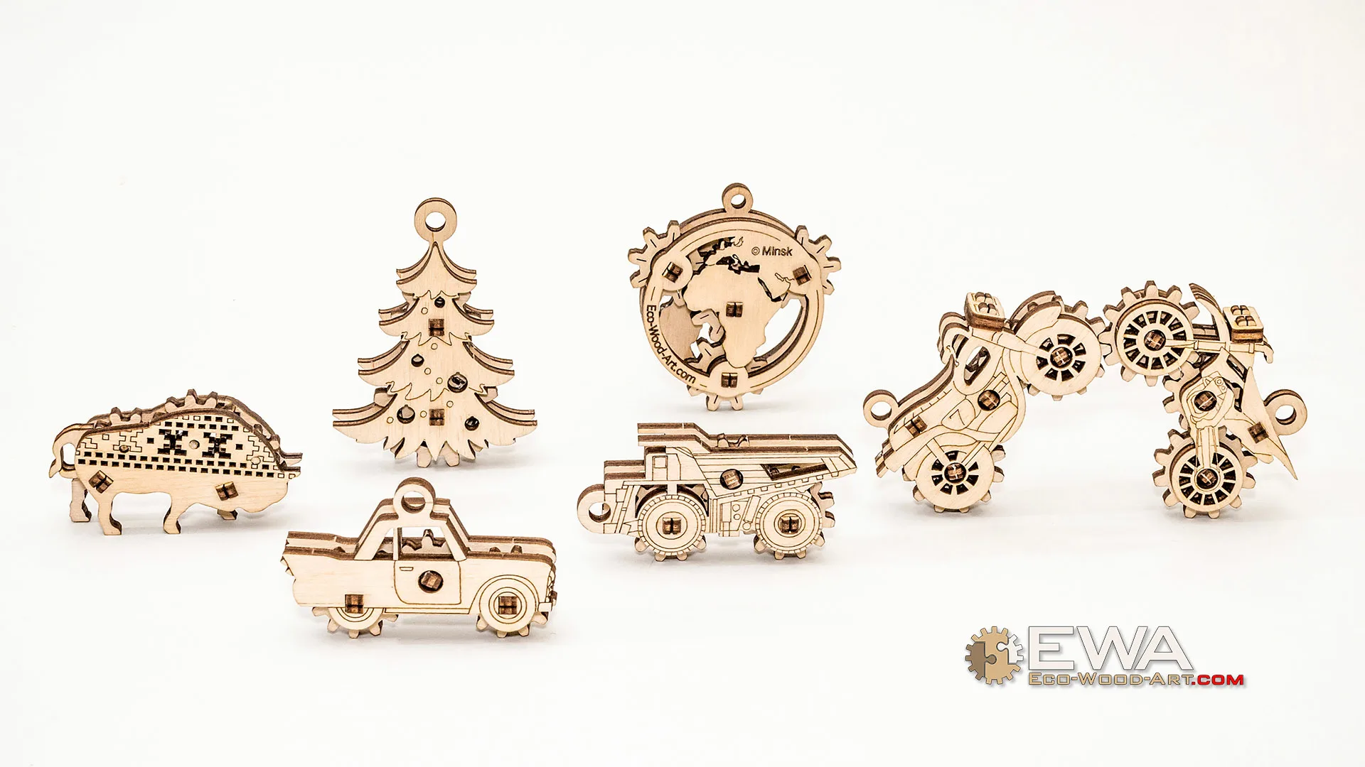 Деревянный конструктор брелок EWA &quotЭвик: Зубр&quot|Деревянные конструкторы| |