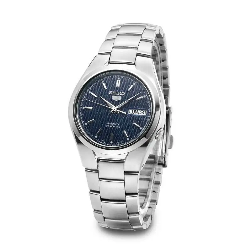 Мужские автоматические часы Seiko 5 SNK603K1 циферблат из синей стали 38 мм мужские с синим циферблатом браслет