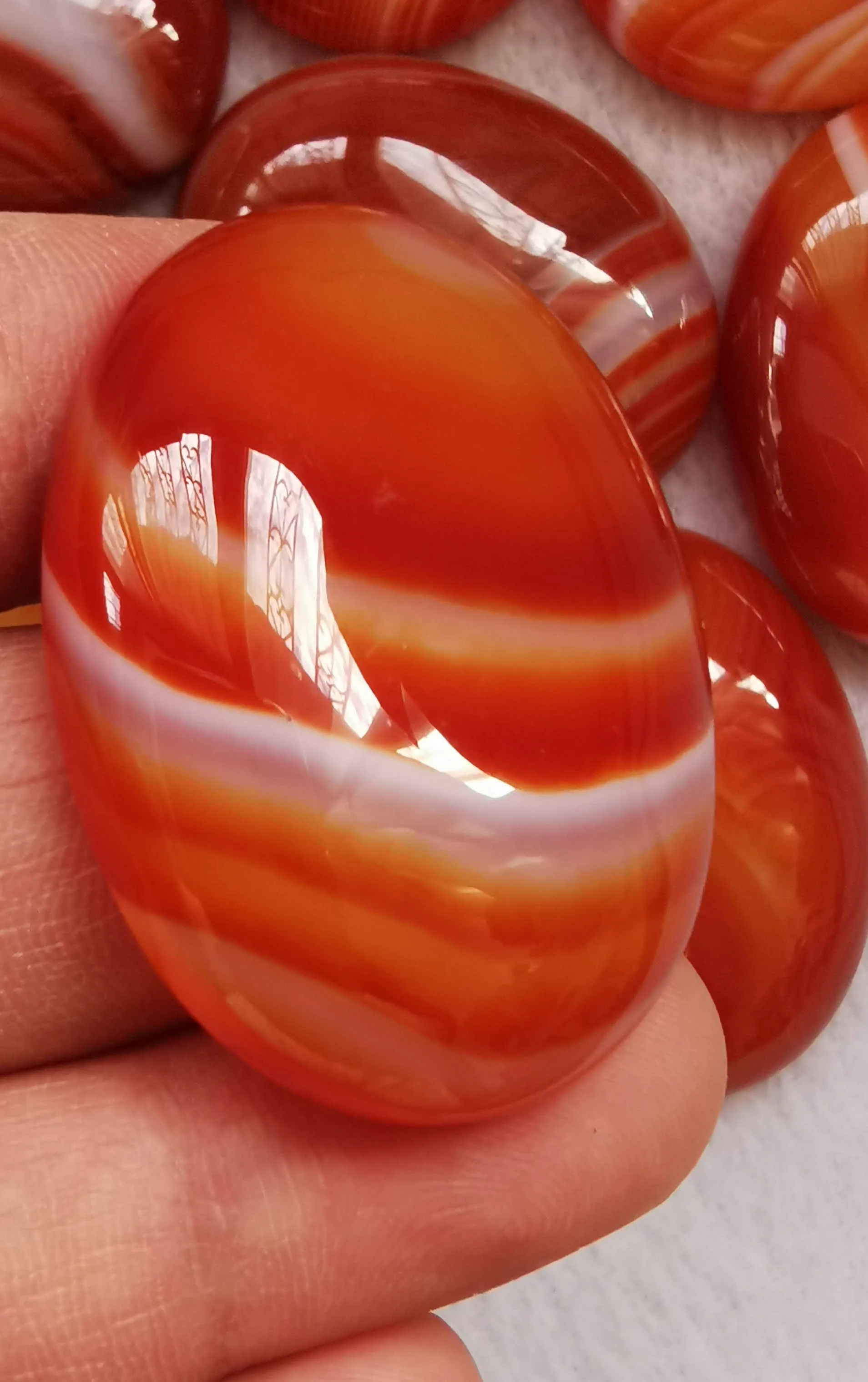 AAA 40x30 мм бразильский Красный Оникс-натуральные черные полоски агата кабошон