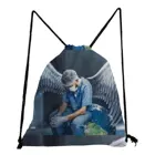 Рюкзак с принтом крыльев медсестры ангела, красивые модные сумки на шнурке, Женская вместительная сумка для хранения