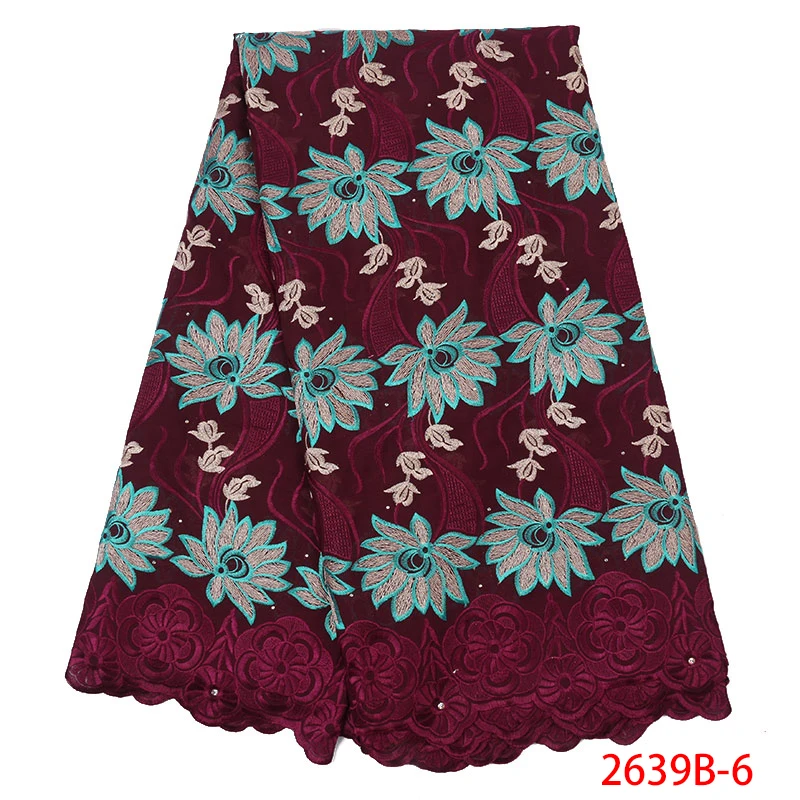African fabric lace 2019 High quality swiss New voile in switzerland with embroidery stones KS2639B-3 | Аксессуары для одежды