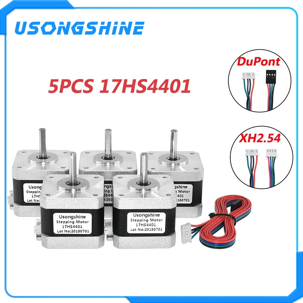 5 шт./лот (17HS4401) 17HS4401S XH2.54 / 17HS4401 DuPont 4 проводной шаговый двигатель Nema17 новая версия 42