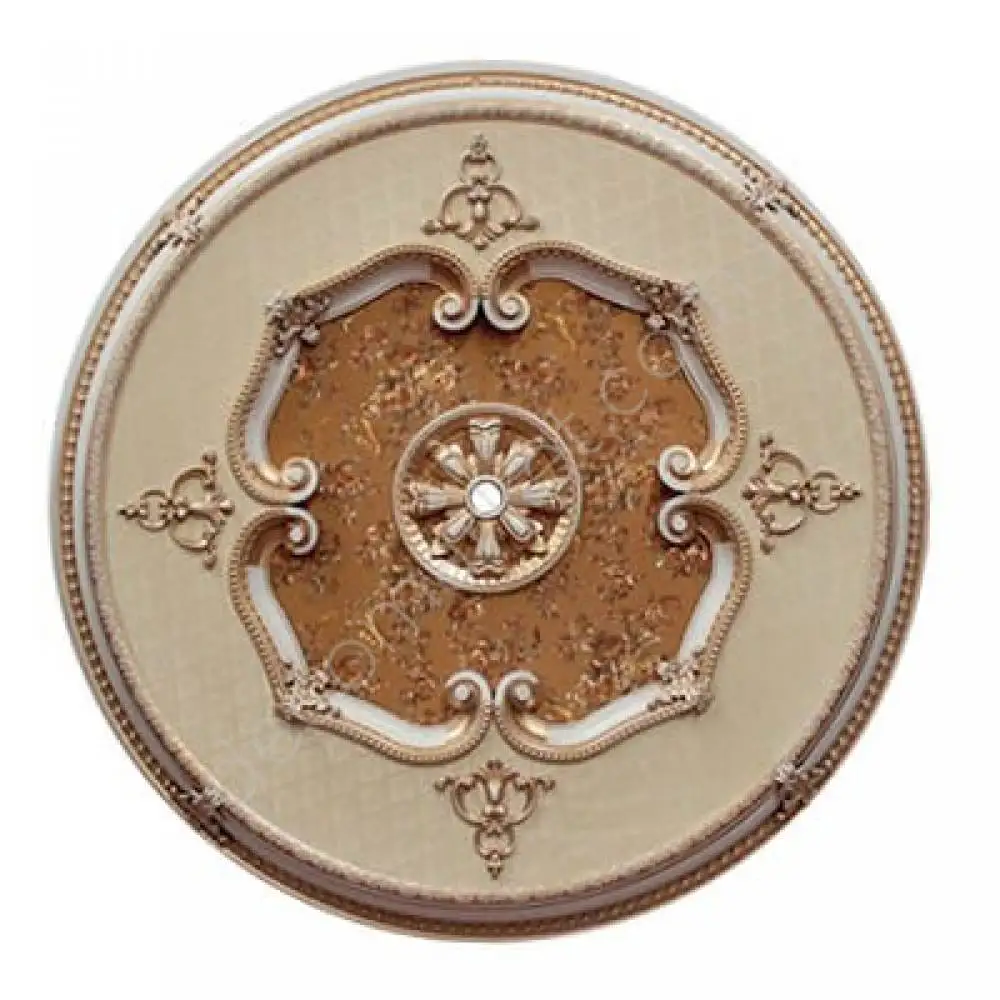 

DECOGOLD Decorative Round Design Bronze Colored Flower Pattern Ceiling Medallion 120x120cm
