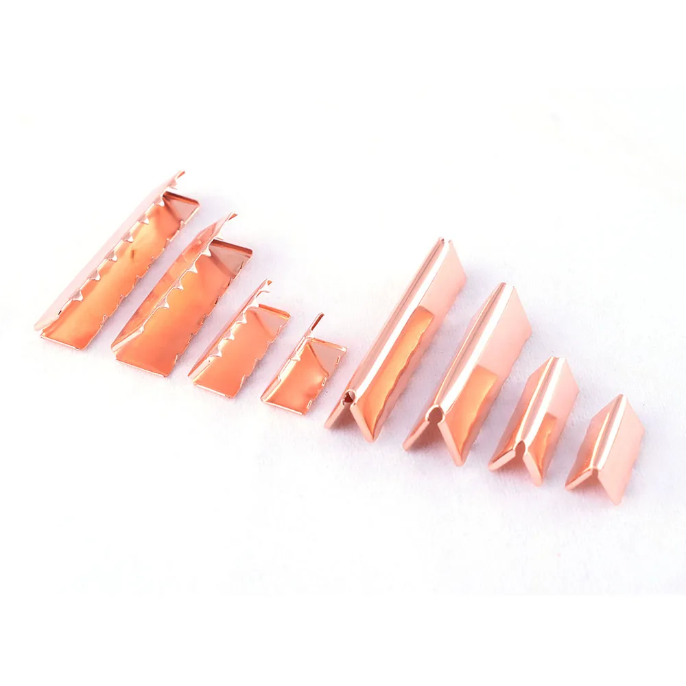 

End Tip Belt Buckle Ribbon Clip Flat Ribbon Clamp Rose Gold Lanyard Clip Suspender Clip Belt Clip Crimp End for Belts Webbing