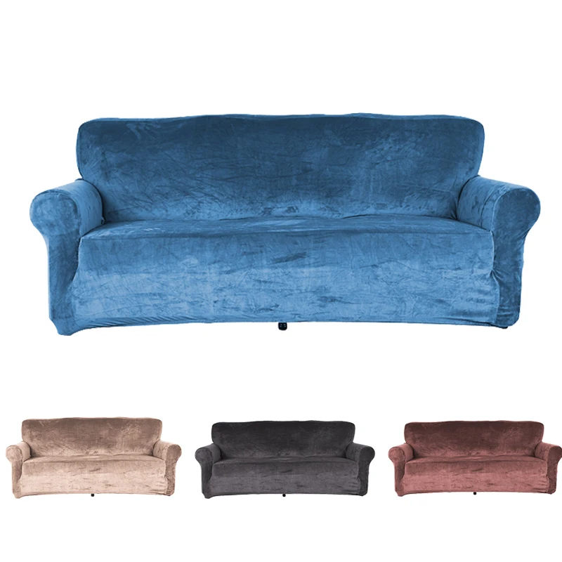 Короткие однотонные Цвет диванных чехлов для гостиной спандекс эластичные